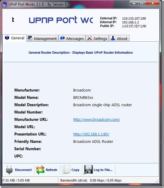 UPnPポートの動作：ルーター管理