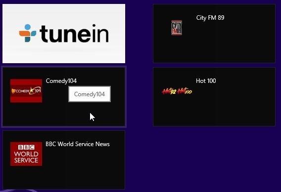 TuneIn RadioでWindows 8でお気に入りのラジオ局を聴く