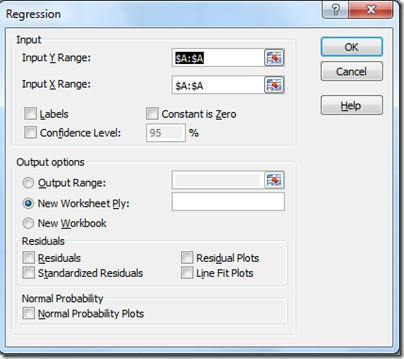 تحليل الانحدار في Excel 2010