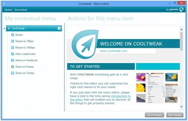 Cooltweak: Redimensionar, añadir marca de agua y compartir imágenes desde el menú contextual de Windows