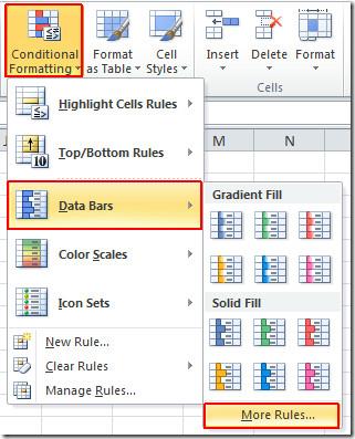 Guia sobre barras de dados do Excel 2010