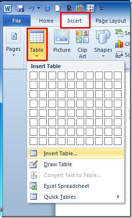 在 Word 2010 文件中插入 Excel 電子表格