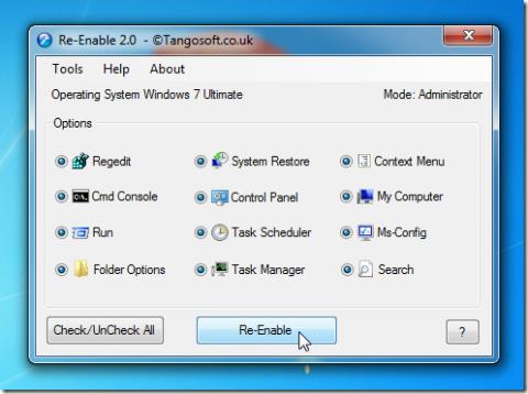 ウイルスによって無効化されたWindowsユーティリティを再度有効化する