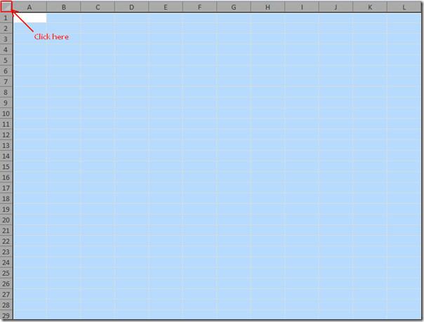 Convertire il foglio di lavoro Excel in carta millimetrata