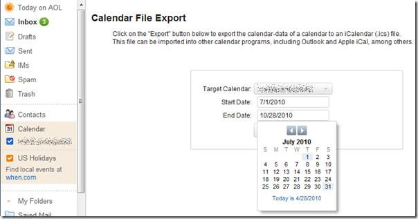 استيراد تقويم Google وAOL في Outlook 2010