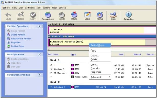 So ändern Sie die Größe und verschieben eine Partition ohne Datenverlust in Windows