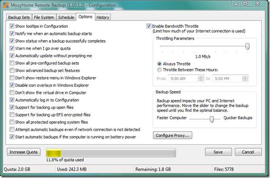Mozyでインターネット経由でファイルを同期、バックアップ、アクセス