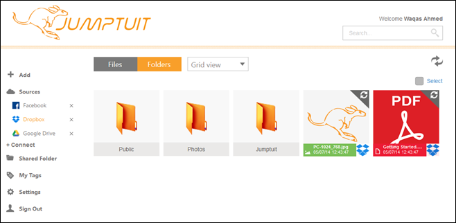 Jumptuit: الوصول إلى حسابات متعددة على الشبكات الاجتماعية والسحابة وإدارتها