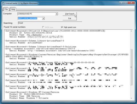 使用 LicenseCrawler 從 Windows 登錄中提取產品金鑰