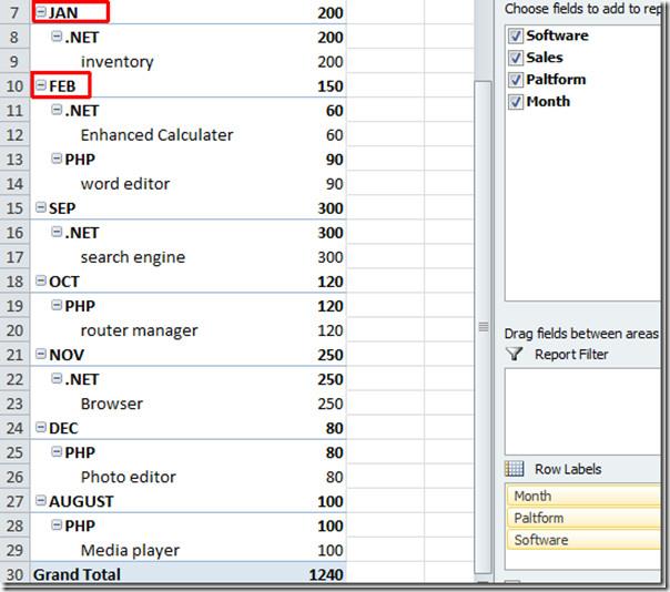 Excel 2010：建立資料透視表和圖表