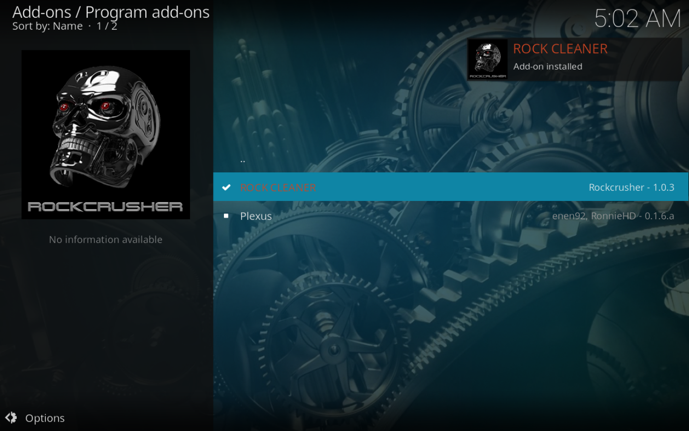Rock Crusher RepoのRock CleanerでKodiをクリーンアップする