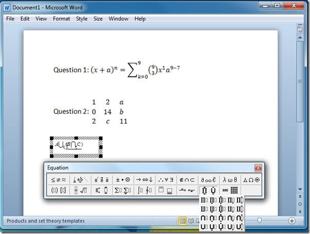 Adicione equações matemáticas com o editor de equações do Word 2010
