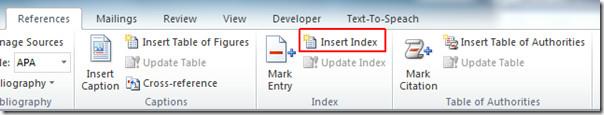 Jak indeksować tekst dokumentu Word 2010