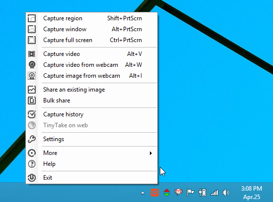 TinyTake: maak screenshots en neem screencasts op, deel ze online