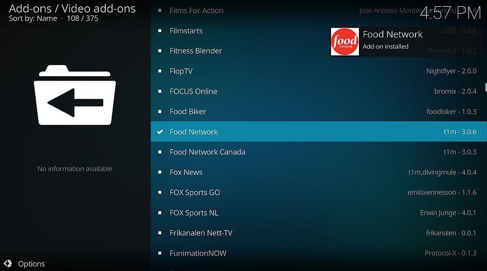 Complemento de Food Network para Kodi: Cómo ver Food Network en Kodi