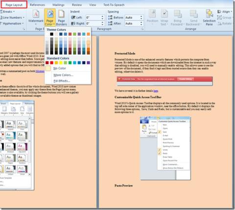 Word 2010で画像の背景と色を挿入する