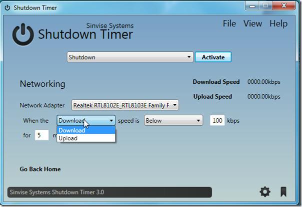 Таймер выключения выполняет действия на основе системных событий Windows