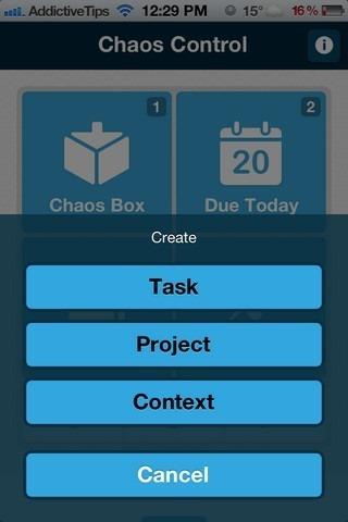 Gestisci elenchi di attività basati su progetti su iOS e Android con Chaos Control