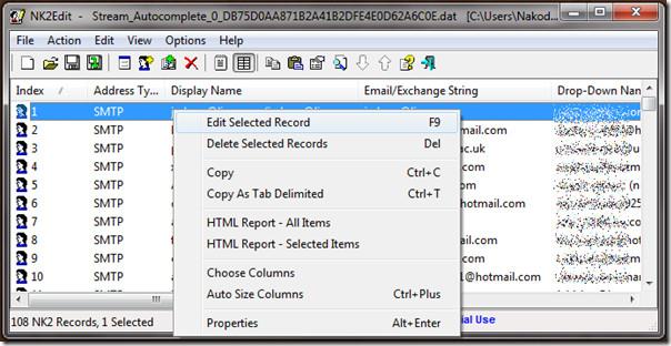 NK2Edit: Editar arquivo de cache de endereços de preenchimento automático do Outlook