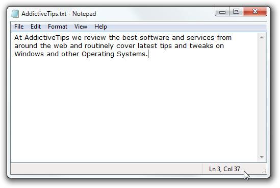 Come abilitare la barra di stato del Blocco note in Windows 7 Come abilitare la barra di stato del Blocco note in Windows 7