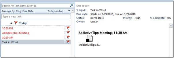 從 Word 2010 新增和建立 Outlook 2010 任務