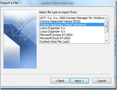 如何將聯絡人從 Excel 檔案匯入 Outlook 2010