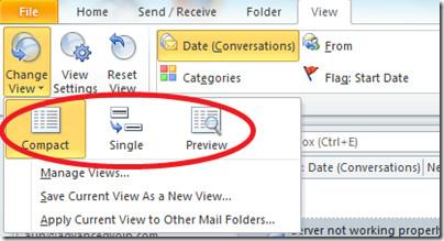 Microsoft Outlook 2010 檢視類型