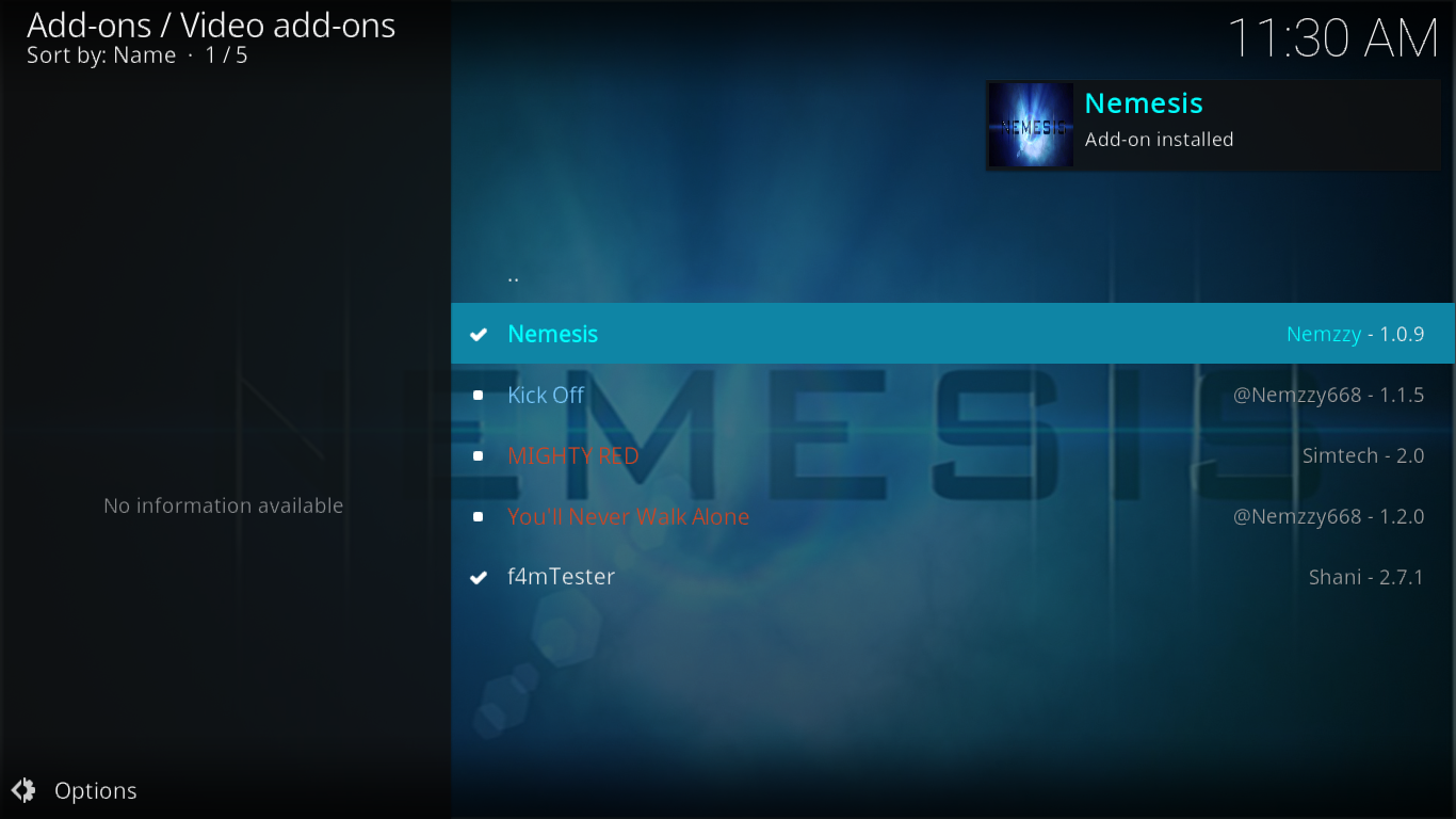 Дополнение Nemesis для Kodi — как установить Nemesis на Kodi