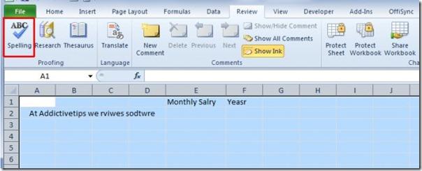 Excel 2010'da Yazım Denetimini Kullanın