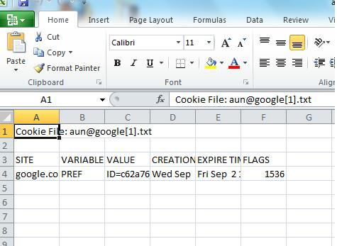 Galleta – IE Cookie 取證分析工具