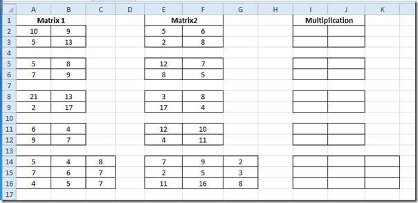 Excel 2010 矩陣乘法（MMULT）