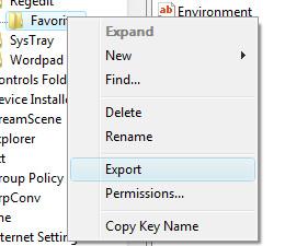 วิธีการโอน Registry Favorites ไปยังคอมพิวเตอร์เครื่องอื่น