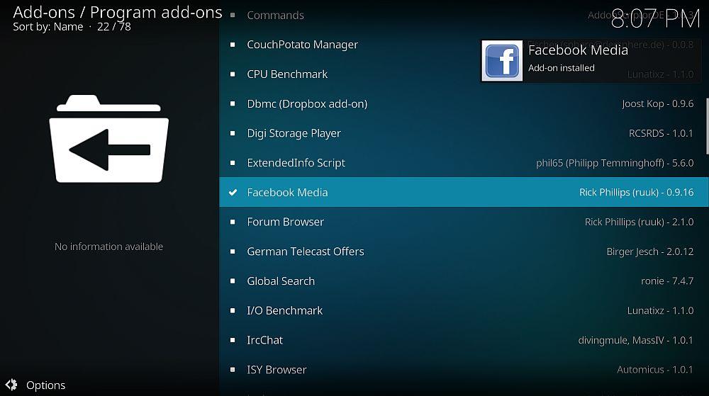 Complemento de Facebook para Kodi: Cómo ver Facebook en Kodi