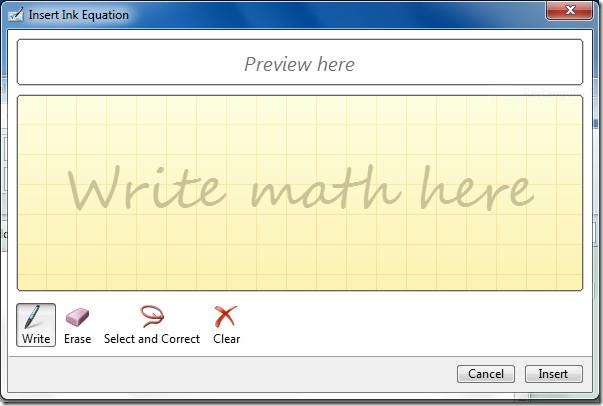 OneNote 2010: كتابة المعادلات الرياضية (من Ink To Math)