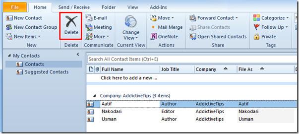 Outlook 2010 通訊錄聯絡人使用者指南