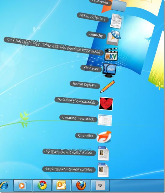 StandaloneStack は Windows 7 のタスクバーに Mac のような Dock を追加します