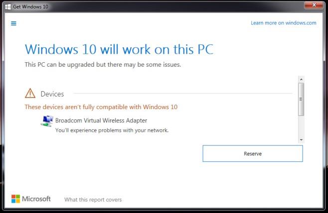 Windows 10を予約する前にデバイスとアプリの互換性を確認してください