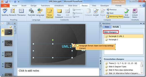 PowerPoint 2010で2つのプレゼンテーションを比較する