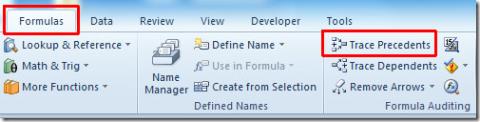 Excel 2010: 数式の参照元と参照先の追跡
