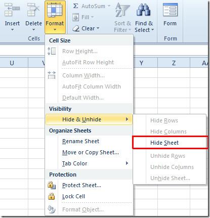 Excel 2010：隱藏/取消隱藏列、行、工作表