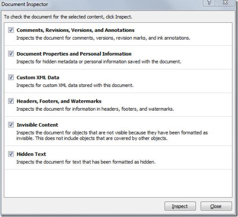 Word 문서에서 숨겨진 메타데이터 및 요소 제거