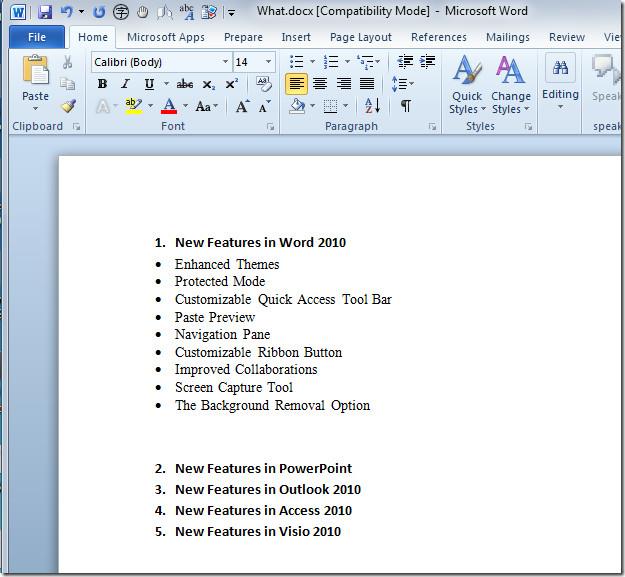 直接將 Word 2010 文件傳送至 PowerPoint 2010
