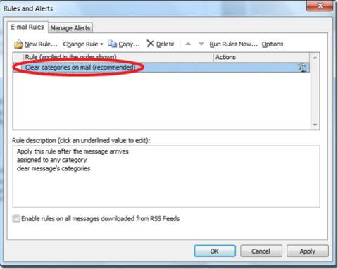 Outlook 2010: Păstrați categoria de e-mail a expeditorului