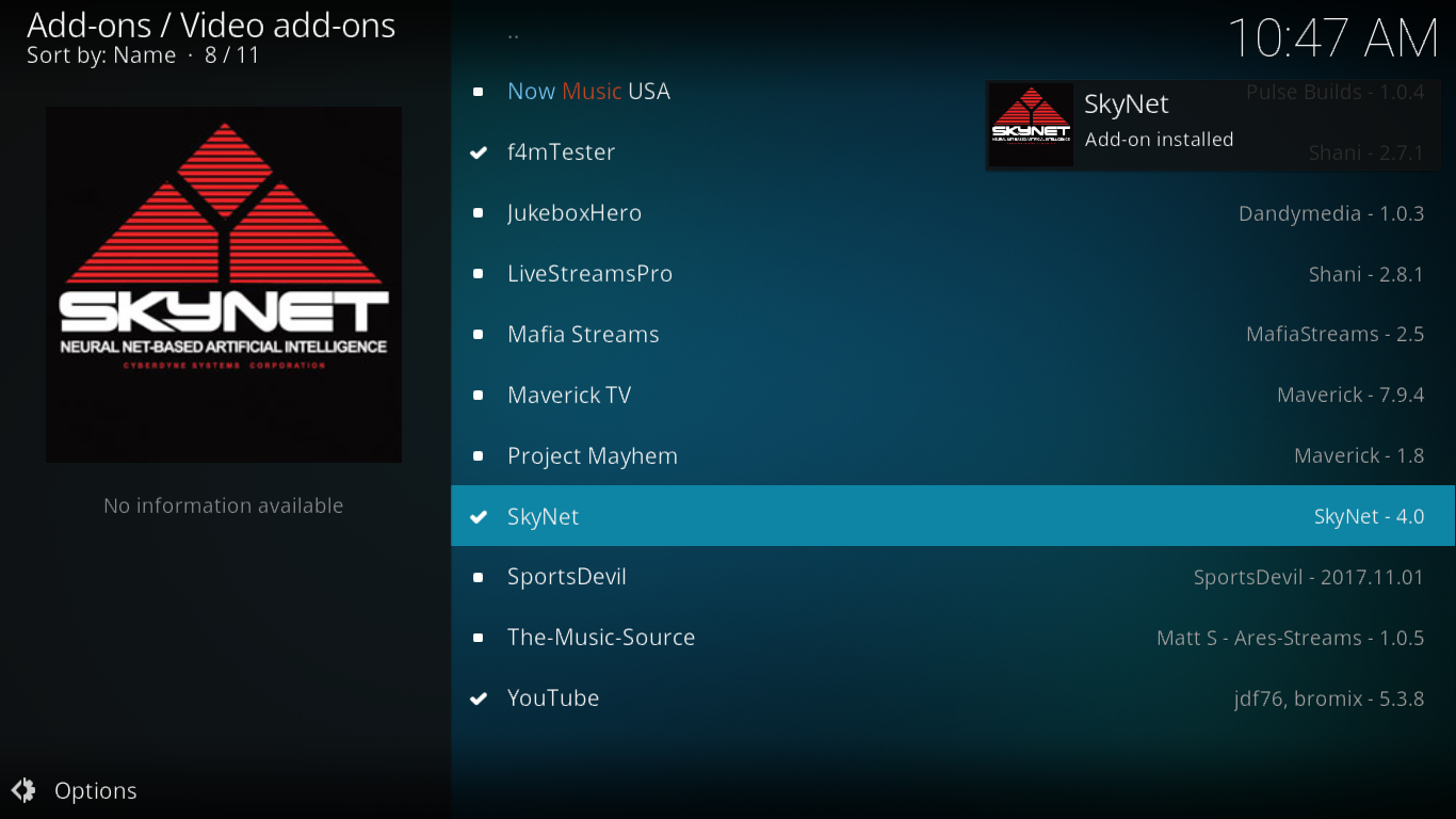 Complemento SkyNet para Kodi: Cómo instalar SkyNet en Kodi Complemento SkyNet para Kodi: Cómo instalar SkyNet en Kodi