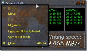 SpeedOut verifica a velocidade de leitura/gravação de USB e HDD externo