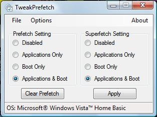 Windows Prefetch(XP) 및 Superfetch(Vista) 조정
