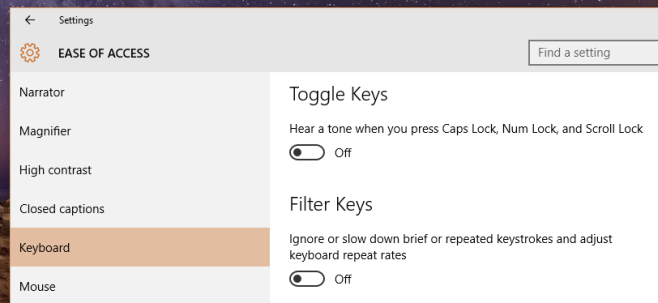 Windows 10でCaps、Num、Scroll Lockの音声通知を取得する