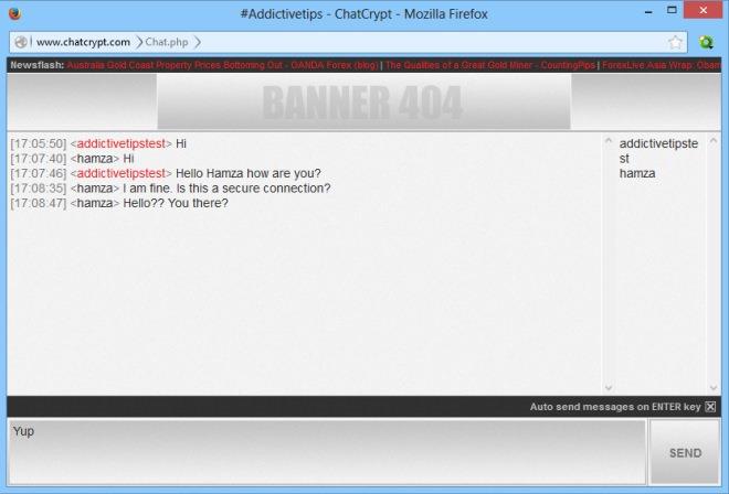 ChatCryptは軍事レベルの暗号化を備えた安全なオンラインチャットサービスです ChatCryptは軍事レベルの暗号化を備えた安全なオンラインチャットサービスです