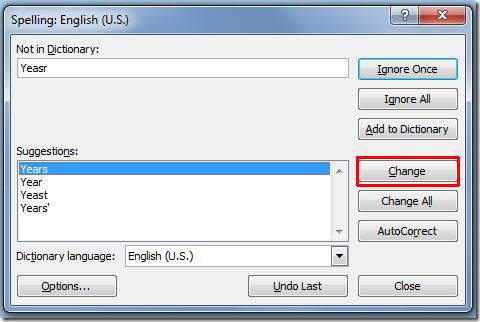 Utilizzare il controllo ortografico in Excel 2010