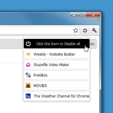 ปิดใช้งานส่วนขยายทั้งหมดใน Chrome ด้วยการคลิกเพียงครั้งเดียว